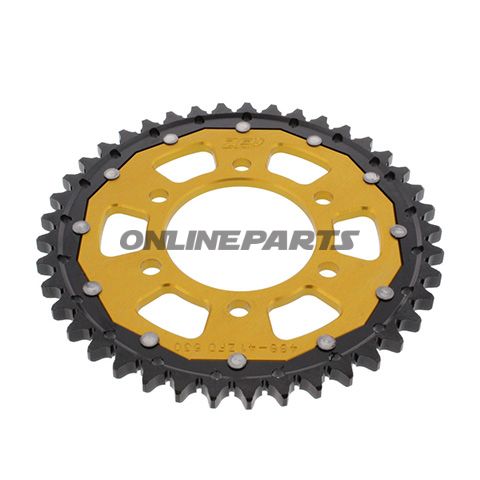 Tandhjul Dual 41Z tænder 530 guld ZF Indre diameter 080 Hulmønster 104