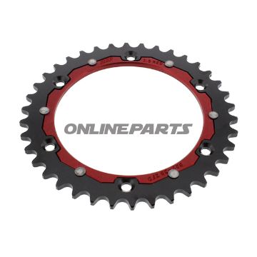 Tandhjul Dual 38Z tænder 520 rød ZF Indre diameter 136 Hulcirkkel 156