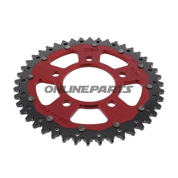 Tandhjul Dual 44Z tænder 525 rød ZF Indre diameter 080 Hole Circle 110