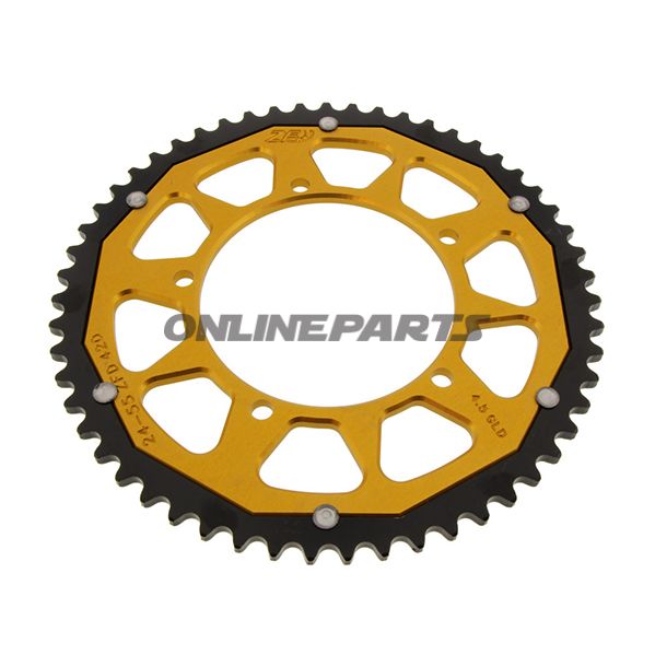 Tandhjul Dual 55Z tænder 420 guld ZF Indre diameter 105 Hulmønster 120