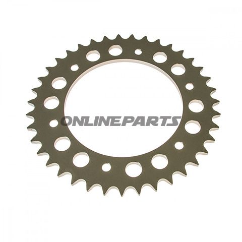 Bag tandhjul Alu 43 Tooth 520 Pitch Silveresjot Inner Diameter 125 Bolt Spacing 150