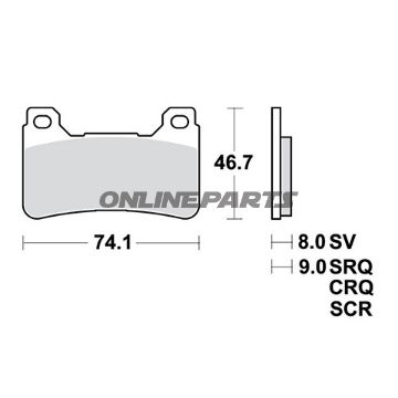 Bremseklods Sinter SCR TRW Alternativ: 7320002