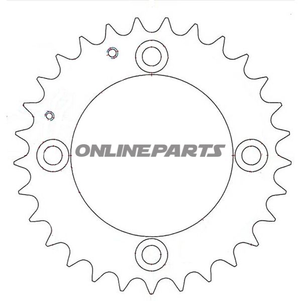 Bag tandhjul 29 Tooth Pitch 520Inner Diameter 090 Bolt Spacing 110