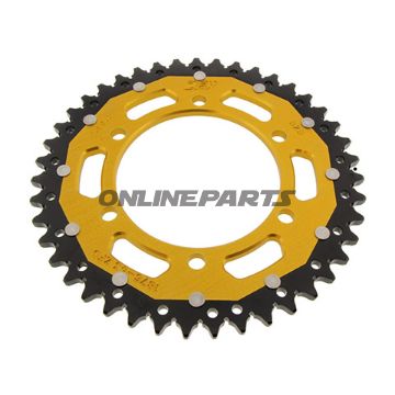 Tandhjul Dual 43Z tænder 525 guld ZF Indre diameter 110 Hulmønster 130