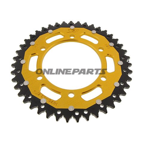 Tandhjul Dual 43Z tænder 525 guld ZF Indre diameter 110 Hulmønster 130