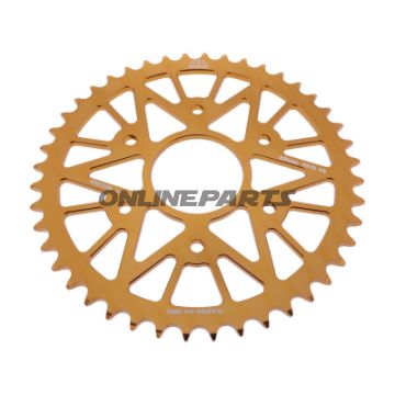 BAGESTE TANDHJUL ALUMINIUM 44 TAND PITCH 520 SORT INDVENDIG DIAMETER 063 BOLTAFSTAND 110