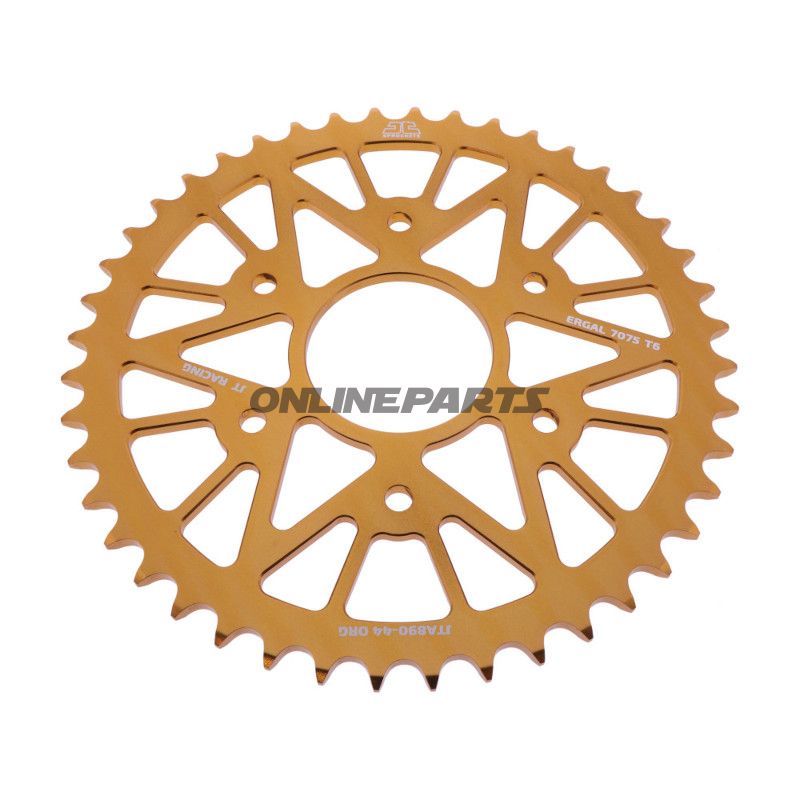 BAGESTE TANDHJUL ALUMINIUM 44 TAND PITCH 520 SORT INDVENDIG DIAMETER 063 BOLTAFSTAND 110