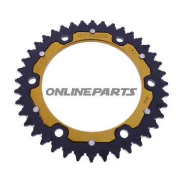 BAGESTE TANDHJUL DOBBELT 40 TANDAFSTAND 525 GULD ZF INDVENDIG DIAMETER 134 BOLTAFSTAND 160