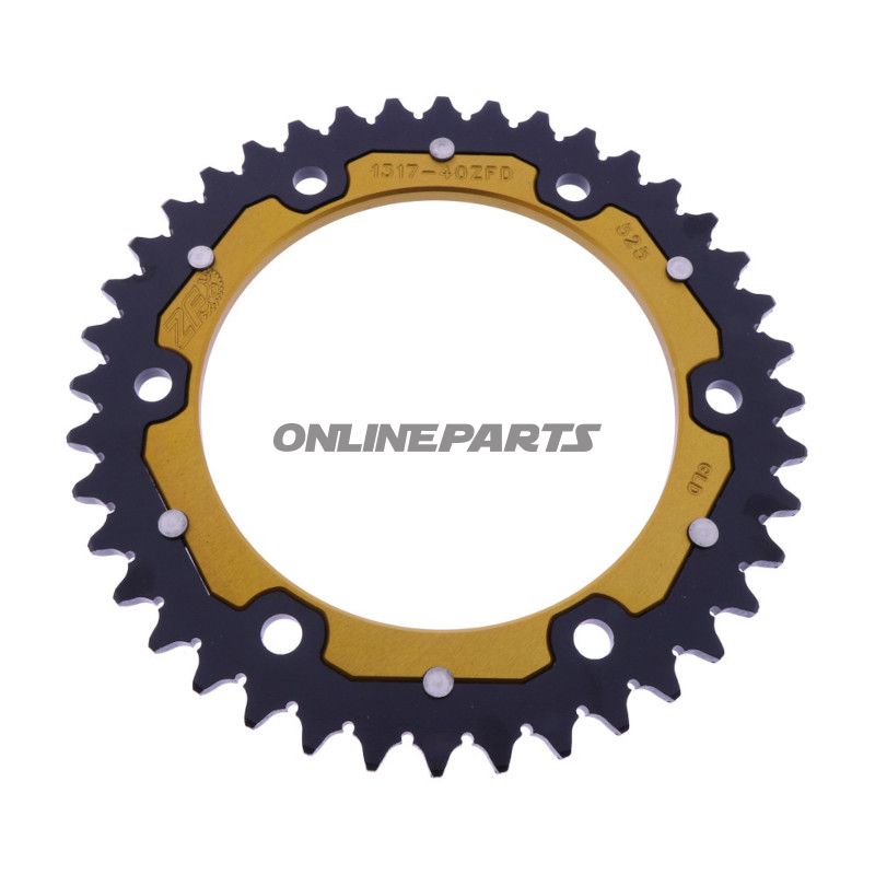 BAGESTE TANDHJUL DOBBELT 40 TANDAFSTAND 525 GULD ZF INDVENDIG DIAMETER 134 BOLTAFSTAND 160