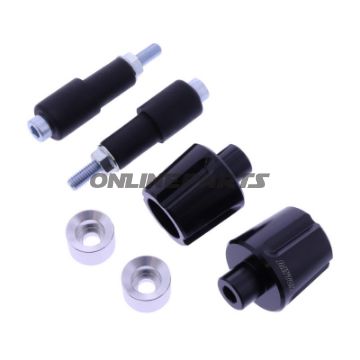 BAR ENDS ALU DAYTONA SORT/SØLV IND 14-19 MM