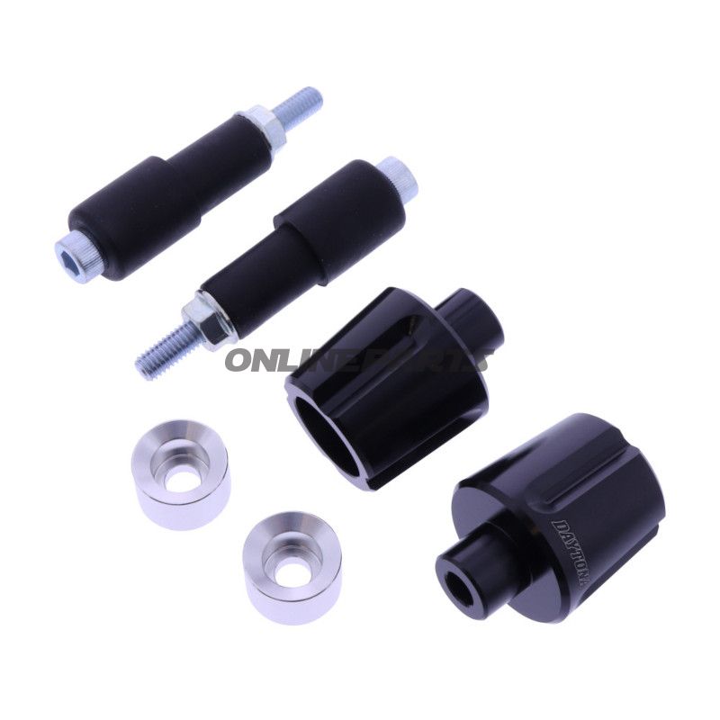 BAR ENDS ALU DAYTONA SORT/SØLV IND 14-19 MM