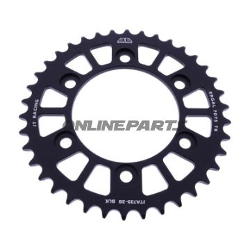 BAGESTE TANDHJUL ALUMINIUM 38 TAND PITCH 520 SORT JT INDVENDIG DIAMETER 100 BOLTAFSTAND 124