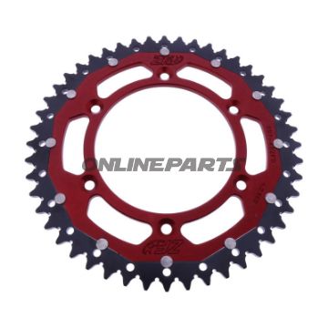 BAGESTE TANDHJUL DOBBELT 48 TAND PITCH 520 RØD ZF INDVENDIG DIAMETER 125 BOLTAFSTAND 150