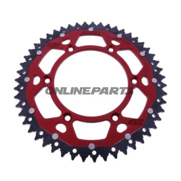 BAGESTE TANDHJUL DOBBELT 51 TAND PITCH 520 RØD ZF INDVENDIG DIAMETER 125 BOLTAFSTAND 150