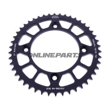 BAGESTE TANDHJUL ALUMINIUM 46 TAND PITCH 428 SORT JT INDVENDIG DIAMETER 100 BOLTAFSTAND 120