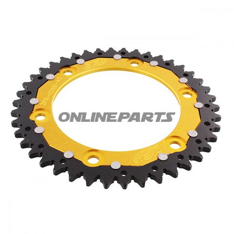 Tandhjul Dual 42Z tænder 520 guld ZF Indre diameter 134 Hulmønster 160