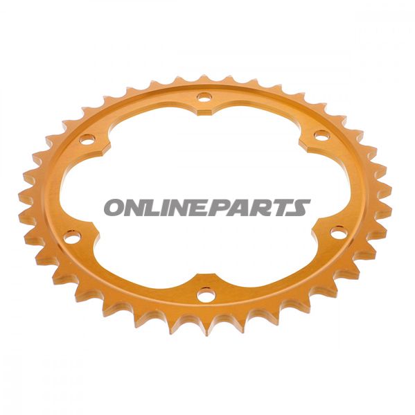 Aluminium Tandhjul 38Z tænder 525 orange Esjot indvendig diameter 153 LK155