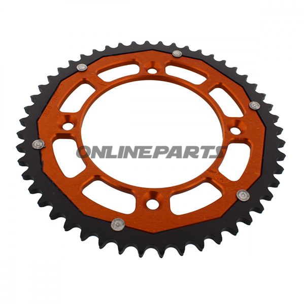 Tandhjul Dual 49Z tænder 520 guld ZF Indre diameter 125 Hulcirkkel 150