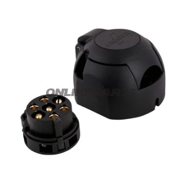 Stikdåse 7-polig 12V med 1 mikrobryter