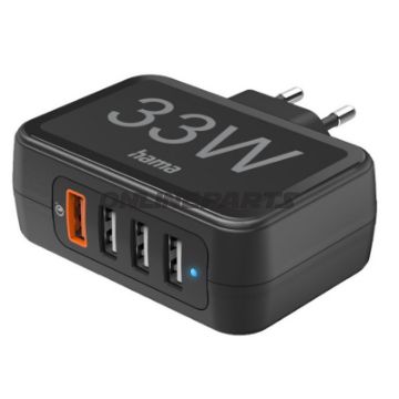 Ladegerät 230V USB 33W Quickcharge 3.0  4-Fach