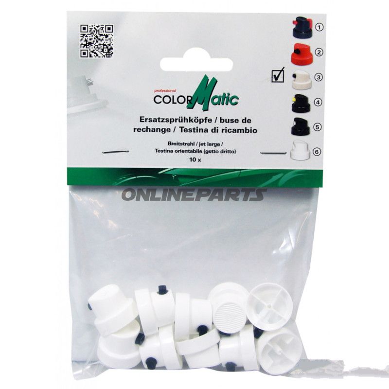 Sprøjtehoveder bredstråle 10 stykker Colormatic