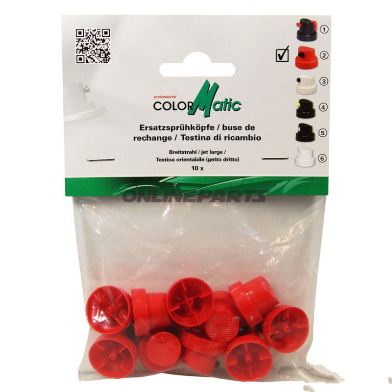 Sprøjtehoveder bredstråle 10 stykker Colormatic