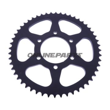 BAGESTE TANDHJUL 52 TAND PITCH 428 SORT INDVENDIG DIAMETER 068 BOLT SPACING 086