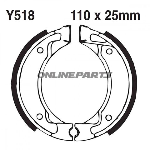 EBC-Bremseklodser med fjeder, gerillet til Yamaha TT 225