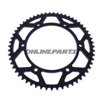 BAGESTE TANDHJUL ALUMINIUM 57 TAND PITCH 428 SORT ESJOT INDVENDIG DIAMETER 136 BOLTAFSTAND 156