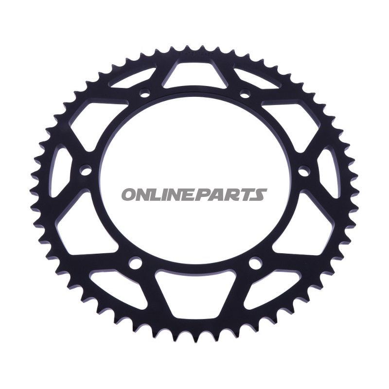 BAGESTE TANDHJUL ALUMINIUM 57 TAND PITCH 428 SORT ESJOT INDVENDIG DIAMETER 136 BOLTAFSTAND 156