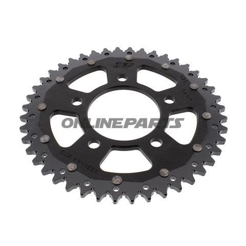 Tandhjul Dual 44Z tænder 525 sort ZF Indre diameter 080 Hulmønster 110 bl.a. Honda CRF 1100 L A