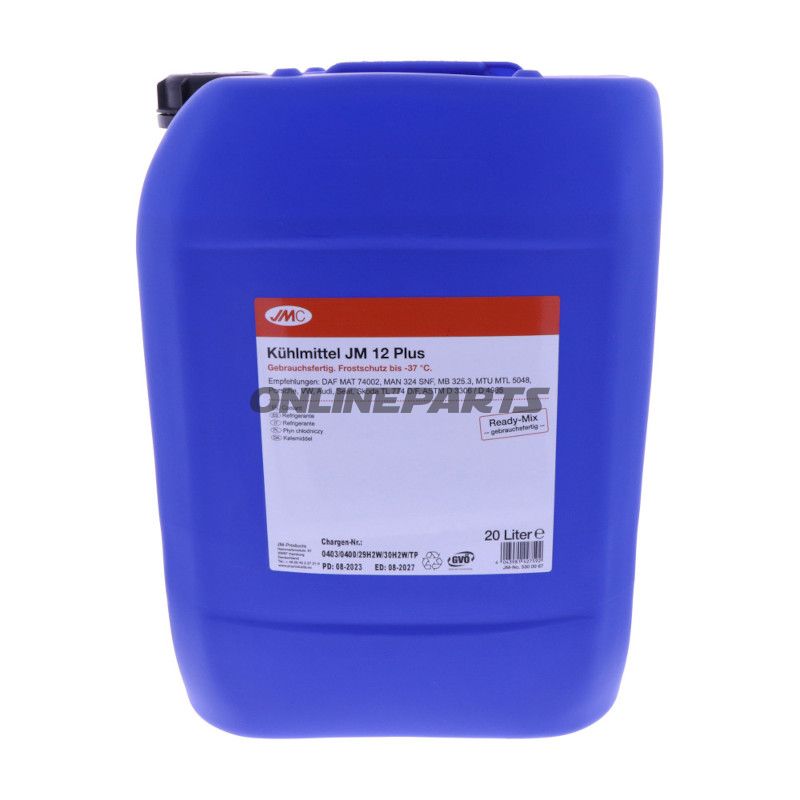 KØLEVÆSKE JM 12+ 20L JMC MED FROSTBESKYTTELSE KLAR TIL BRUG