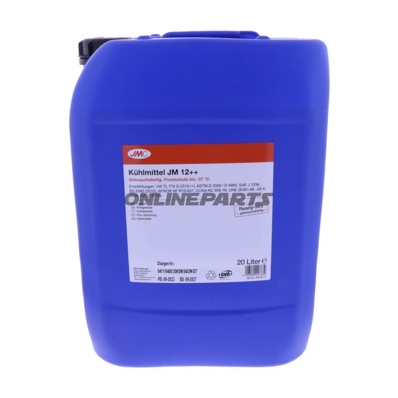 KØLEVÆSKE JM 12++ 20L JMC MED FROSTBESKYTTELSE KLAR TIL BRUG