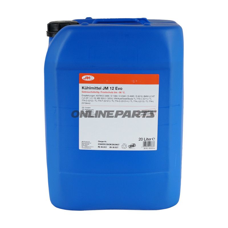 KØLEVÆSKE JM 12 EVO 20L JMC MED FROSTBESKYTTELSE KLAR TIL BRUG