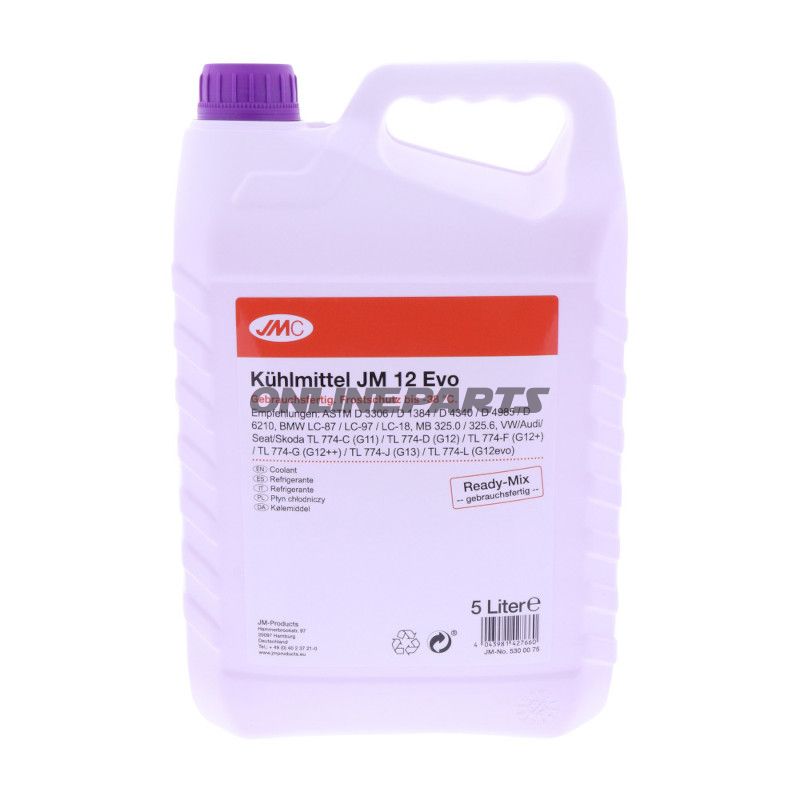 KØLEVÆSKE JM 12 EVO 5L JMC MED FROSTBESKYTTELSE KLAR TIL BRUG