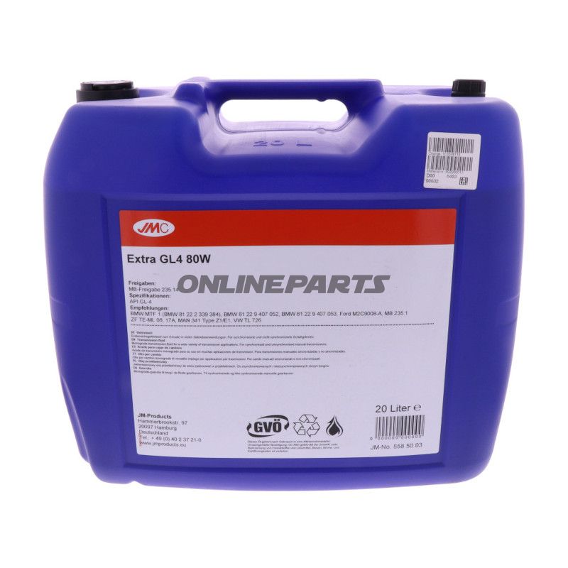 OEL GETR GL4 80W 20L JMC EKSTRA