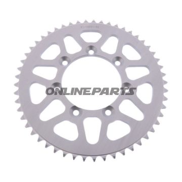 Legering tandhjul 53T pitch 428 sølv