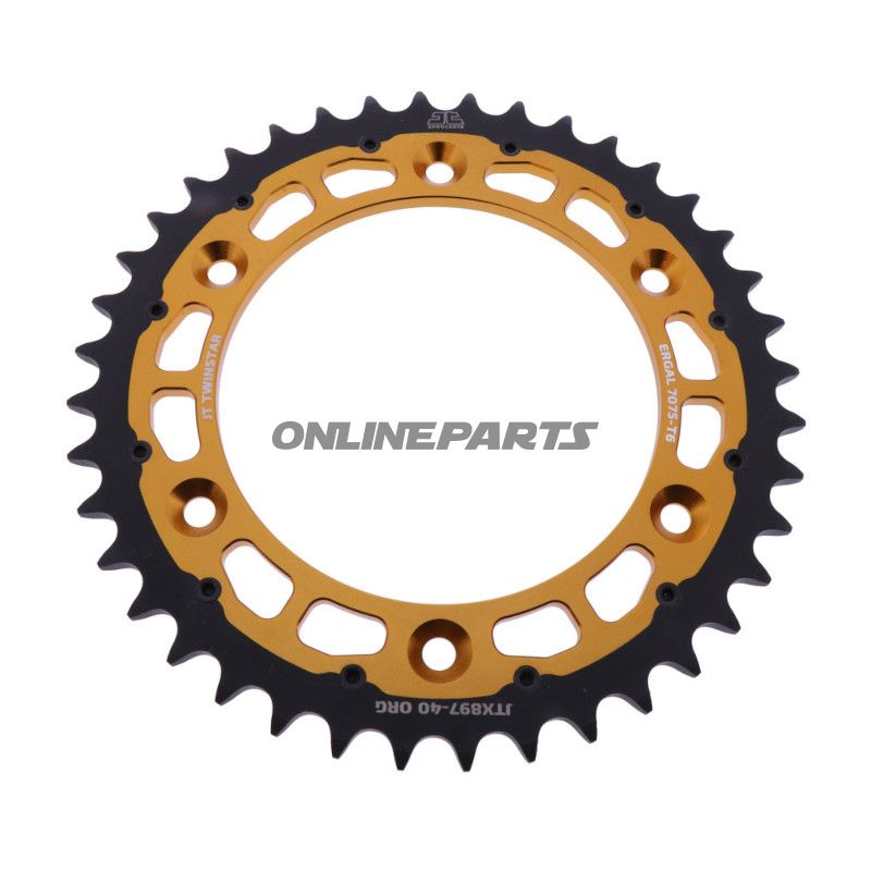 Bagtandhjul Twinstar 40Z deling 520 orange JT indvendig diameter 125 boltcirkel 150