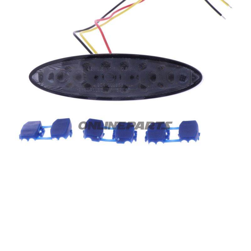 Baglygte LED røget glas