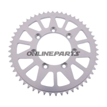 BAGESTE TANDHJUL ALUMINIUM 54 TAND PITCH 428 SØLV ESJOT INDVENDIG DIAMETER 085 BOLTAFSTAND 100