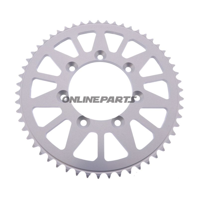 BAGESTE TANDHJUL ALUMINIUM 55 TAND PITCH 428 SØLV ESJOT INDVENDIG DIAMETER 085 BOLTAFSTAND 100