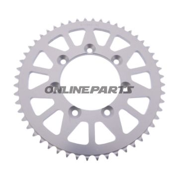 BAGESTE TANDHJUL ALUMINIUM 52 TAND PITCH 428 SØLV ESJOT INDVENDIG DIAMETER 085 BOLTAFSTAND 100