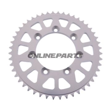 BAGESTE TANDHJUL ALUMINIUM 48 TAND PITCH 428 SØLV ESJOT INDVENDIG DIAMETER 085 BOLTAFSTAND 100