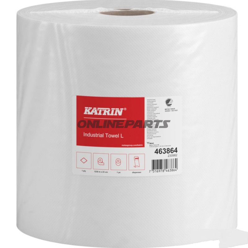 RENGØRING PAPIRRULLE STOR 1230M 23CM WEI