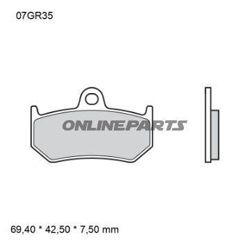 Bremseklods sintret bag SP Brembo Alternativ: 7324106