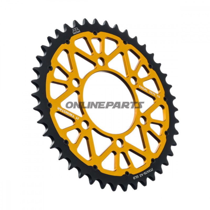 BAGESTE TANDHJUL TWINSTAR 42 TAND PITCH 520 GULD