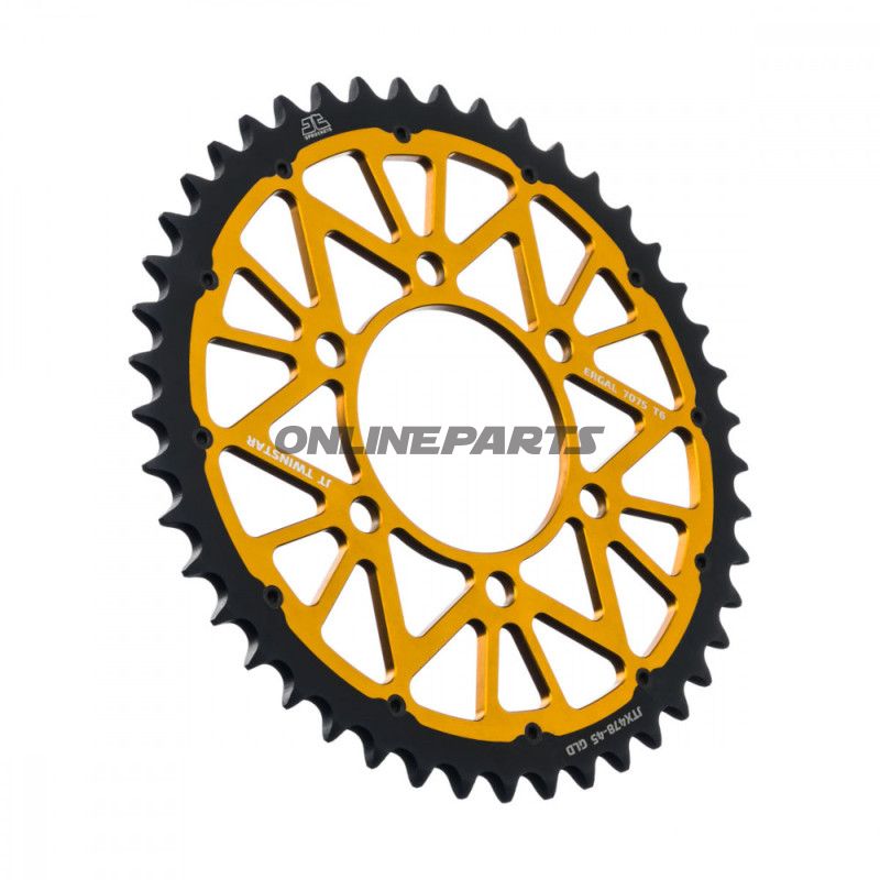 BAGESTE TANDHJUL TWINSTAR 45 TAND PITCH 520 GULD