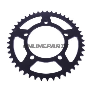 Alu-tandhjul 45 tænder deling 525 sølv Esjot indvendig diameter 110 boltcirkel 130.8