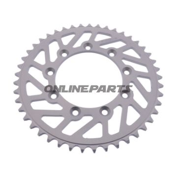 Alu-kædehjul 45T deling 520 sølv Esjot indvendig diameter 105 boltecirkel 124