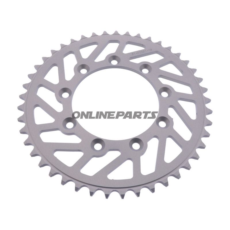 Alu-kædehjul 45T deling 520 sølv Esjot indvendig diameter 105 boltecirkel 124